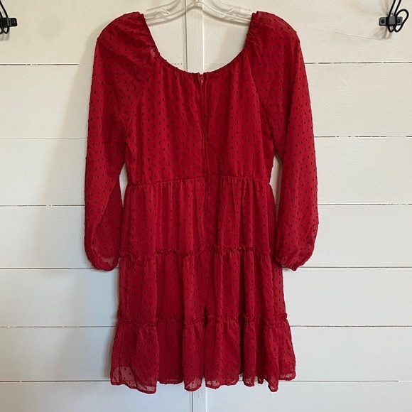 Trixxi Girl Red‎ Black Sheer Dot Party Dress Goth Red Devil Vamp - Juniors XL - Picture 7 of 12